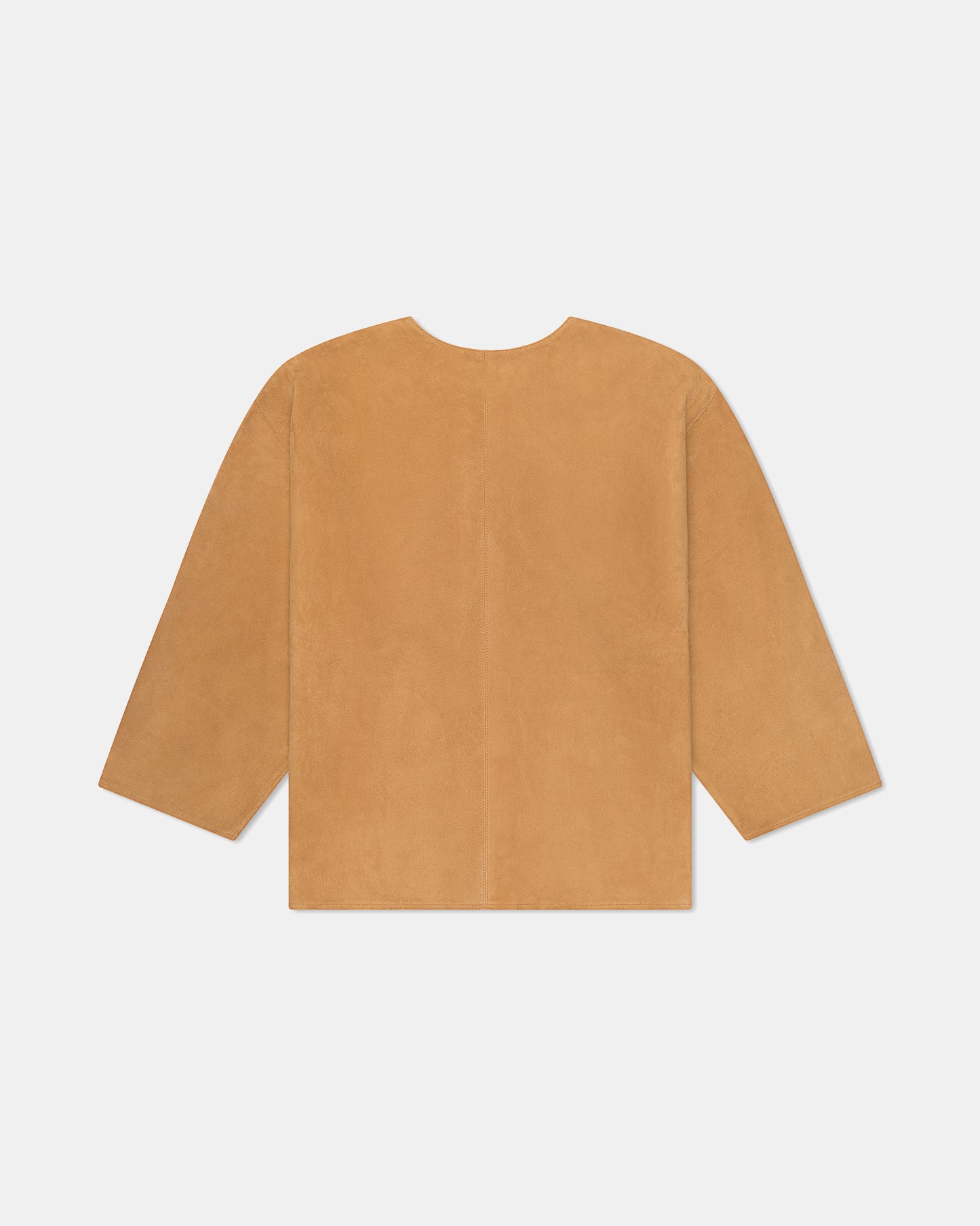 Suede Box Jacket in Camel