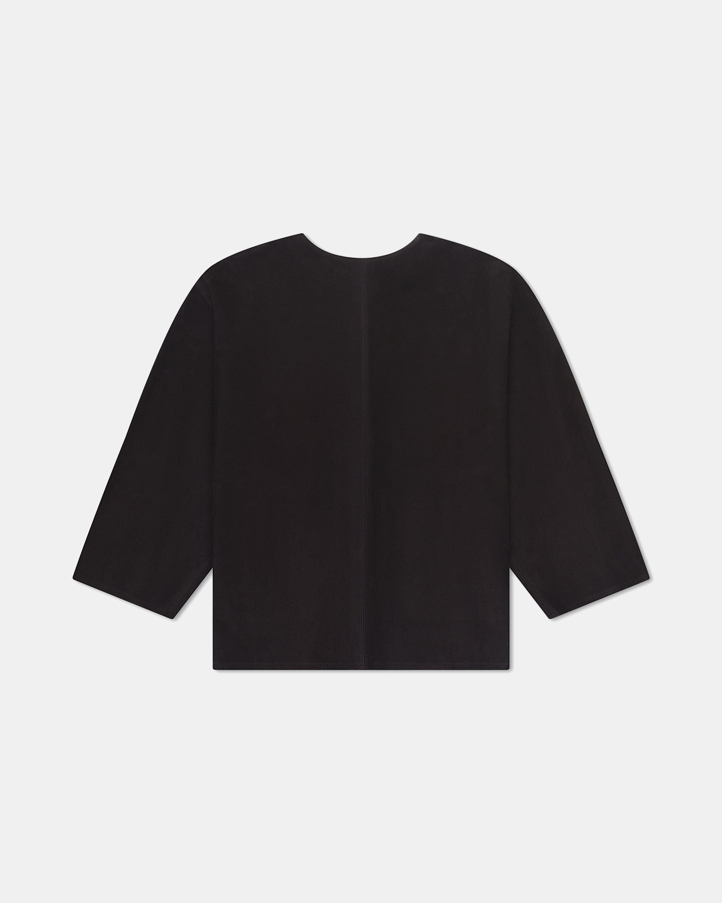 Suede Box Jacket in Black