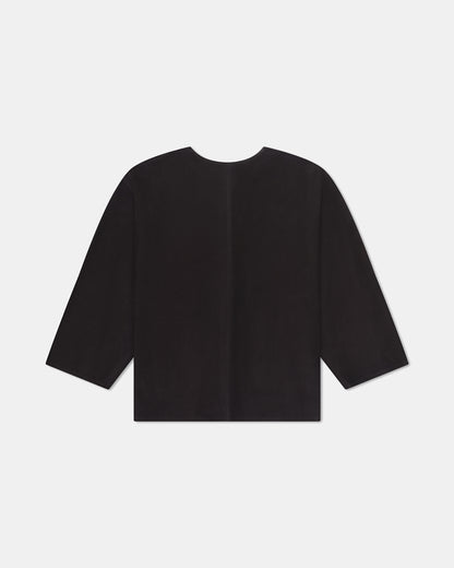 Suede Box Jacket in Black