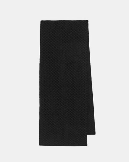 Knit Leaves Scarf in Black