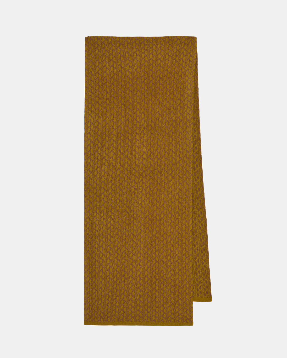 Knit Leaves Scarf in Mustard