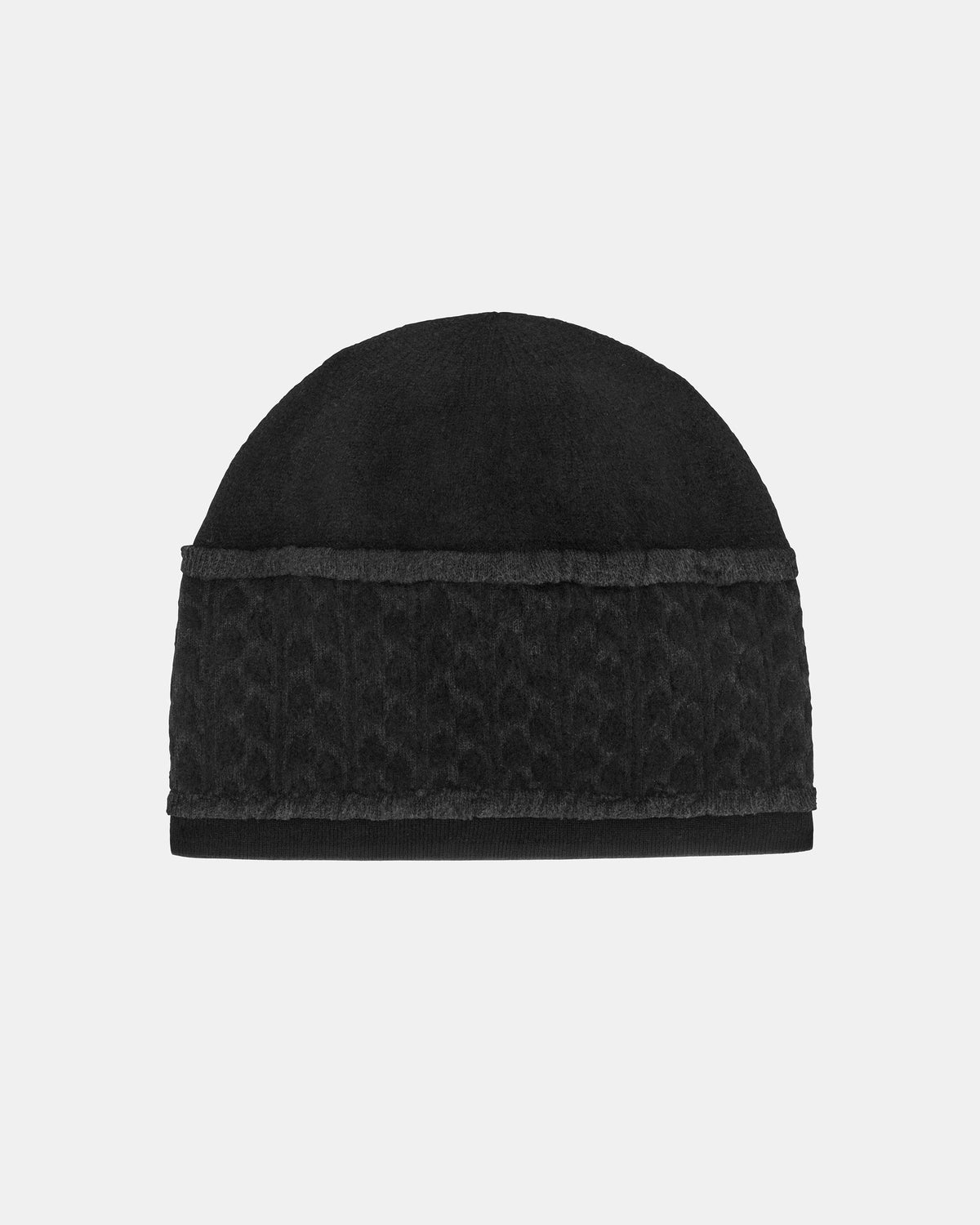 Knit Leaves Hat in Black