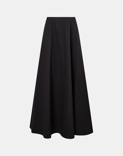 Cotton Canvas Evening Skirt in Black