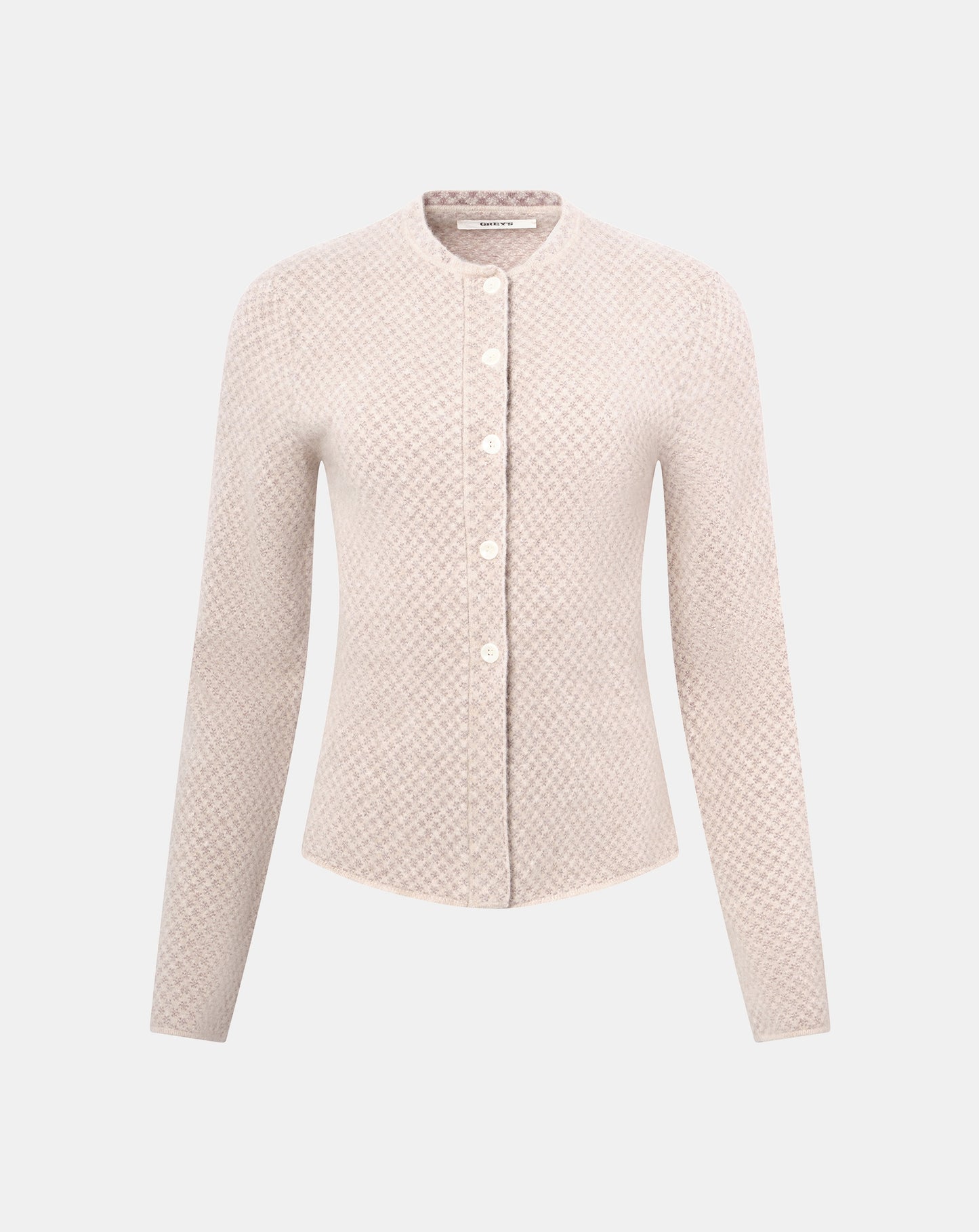Pointelle Fitted Jacket in Beige